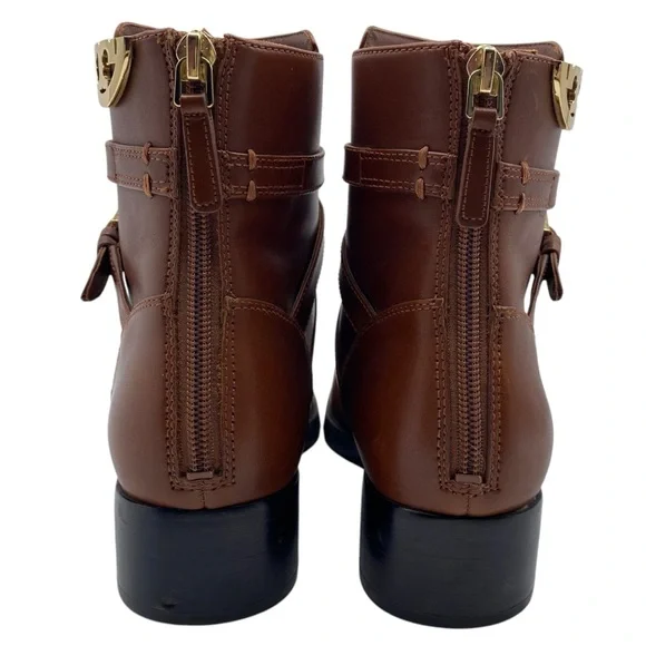 Tory Burch Womens Shoes Sidney Boots Sz 9 Brown Leather Ankle Logo Designer Chic - Picture 6 of 13